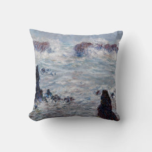 Claude Monet - Storm off the Belle-Ile Coast Throw Pillow