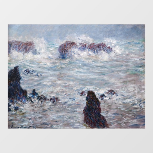 Claude Monet - Storm off the Belle-Ile Coast Window Cling (Sheet)