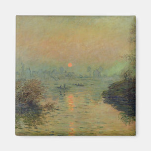 Claude Monet Sun Setting over the Seine Magnet