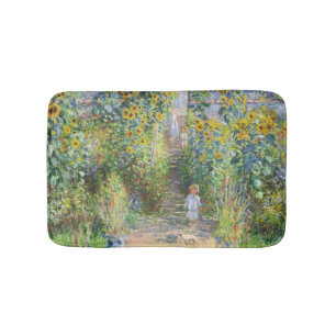 Claude Monet Sunflower Garden at Vétheuil Bath Mat