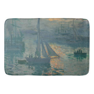 Claude Monet Sunrise Marine Sailboat Impressionism Bath Mat
