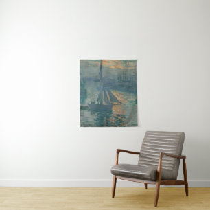 Claude Monet Sunrise Marine Sailboat Impressionism Tapestry