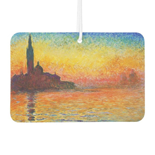 Claude Monet Sunset In Venice Impressionist Art Car Air Freshener (Front)