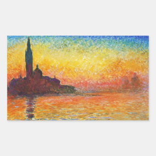 Claude Monet Sunset In Venice Impressionist Art Sticker