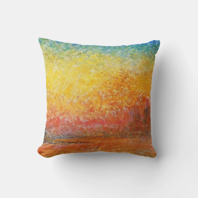 Claude Monet Sunset In Venice Impressionist Art Throw Pillow (Front)