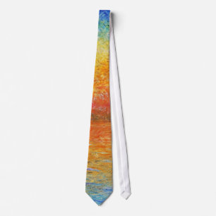 Claude Monet Sunset In Venice Impressionist Art Tie