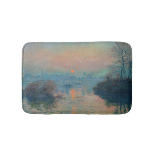 Claude Monet - Sunset on the Seine at Lavacourt Bath Mat