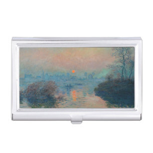 Claude Monet - Sunset on the Seine at Lavacourt Business Card Holder