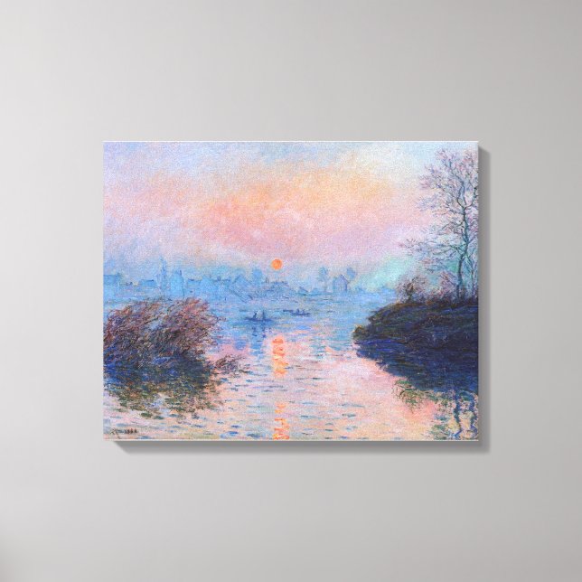 Claude Monet - Sunset On The Seine At Lavacourt Canvas Print (Front)