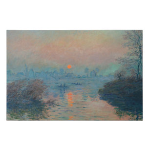 Claude Monet - Sunset on the Seine at Lavacourt Faux Canvas Print