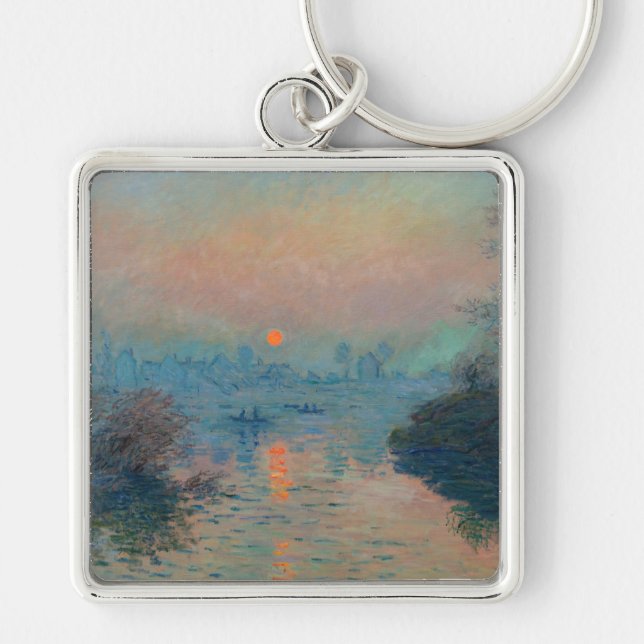 Claude Monet - Sunset on the Seine at Lavacourt Keychain (Front)