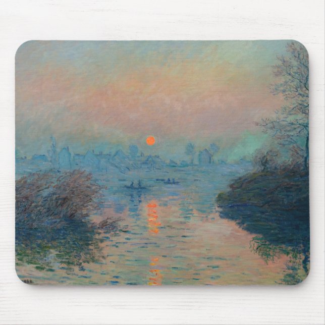 Claude Monet - Sunset on the Seine at Lavacourt Mouse Pad (Front)