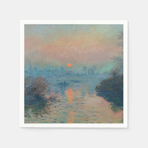 Claude Monet - Sunset on the Seine at Lavacourt Napkin
