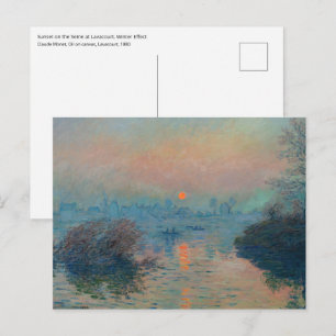 Claude Monet - Sunset on the Seine at Lavacourt Postcard