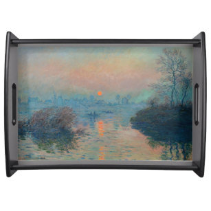 Claude Monet - Sunset on the Seine at Lavacourt Serving Tray