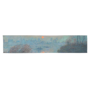 Claude Monet - Sunset on the Seine at Lavacourt Short Table Runner