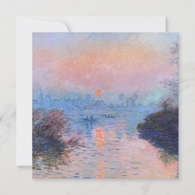 Claude Monet - Sunset On The Seine Holiday Card (Front)