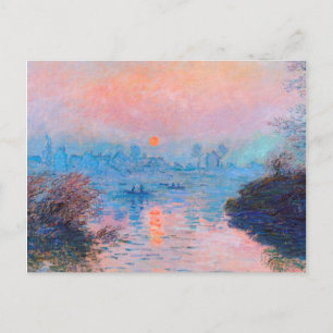 Claude Monet - Sunset On The Seine Holiday Postcard