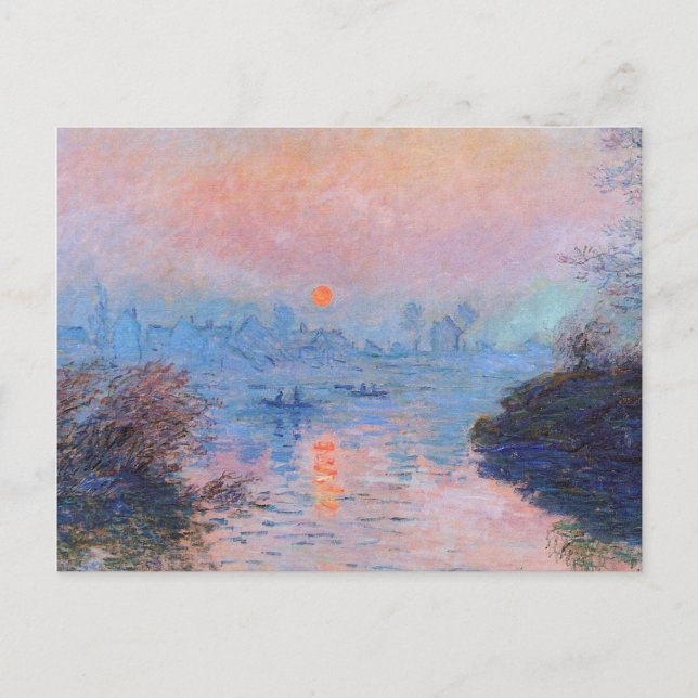 Claude Monet - Sunset On The Seine Holiday Postcard (Front)
