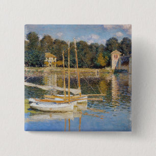 Claude Monet - The Argenteuil Bridge 2 Inch Square Button