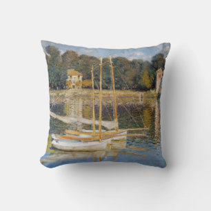 Claude Monet - The Argenteuil Bridge Throw Pillow