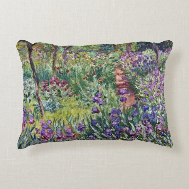 Claude Monet - The Artist's Garden at Giverny Accent Pillow (Front)