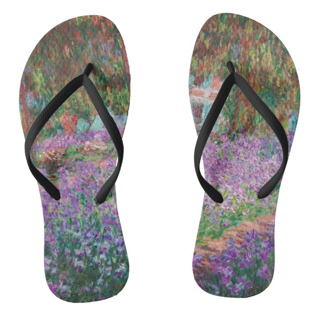 Claude Monet - The Artist's Garden at Giverny Flip Flops (Footbed)