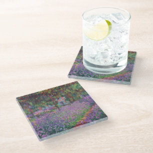 Claude Monet The Artist's Garden at Giverny Glass Coaster