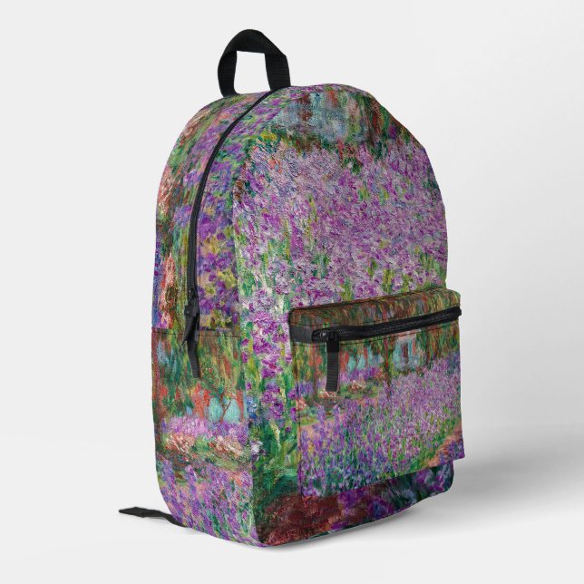 Claude Monet - The Artist's Garden at Giverny Printed Backpack (Back Corner Left)