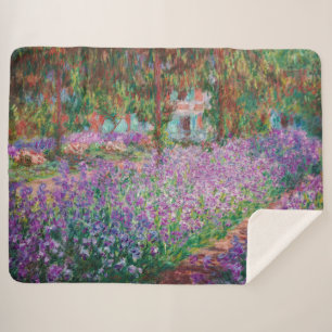 Claude Monet - The Artist's Garden at Giverny Sherpa Blanket