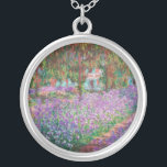 Claude Monet - The Artist's Garden at Giverny Silver Plated Necklace<br><div class="desc">The Artist's Garden at Giverny / Le Jardin de l'artiste a Giverny - Claude Monet,  1900</div>