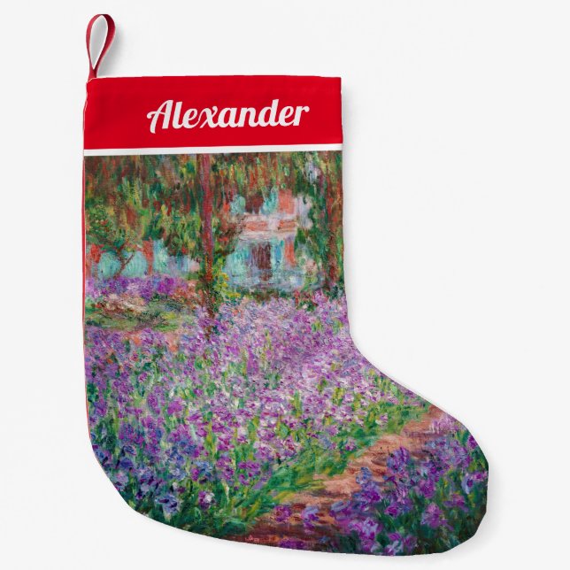 Claude Monet - The Artist's Garden at Giverny Small Christmas Stocking (Front)