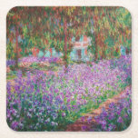 Claude Monet - The Artist's Garden at Giverny Square Paper Coaster<br><div class="desc">The Artist's Garden at Giverny / Le Jardin de l'artiste a Giverny - Claude Monet,  1900</div>