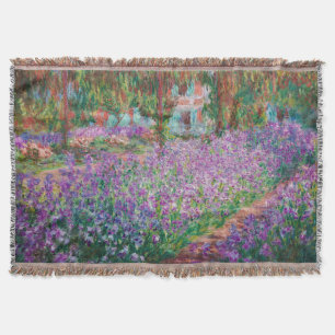 Claude Monet - The Artist's Garden at Giverny Throw Blanket