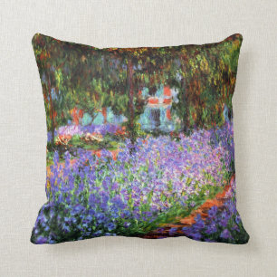 Claude Monet The Artist's Garden at Giverny Throw Pillow