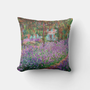 Claude Monet - The Artist's Garden at Giverny Throw Pillow