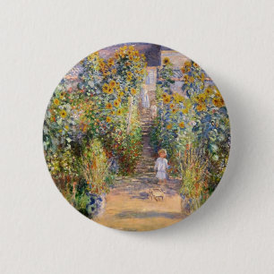Claude Monet The Artist's Garden at Vétheuil, 1880 2 Inch Round Button