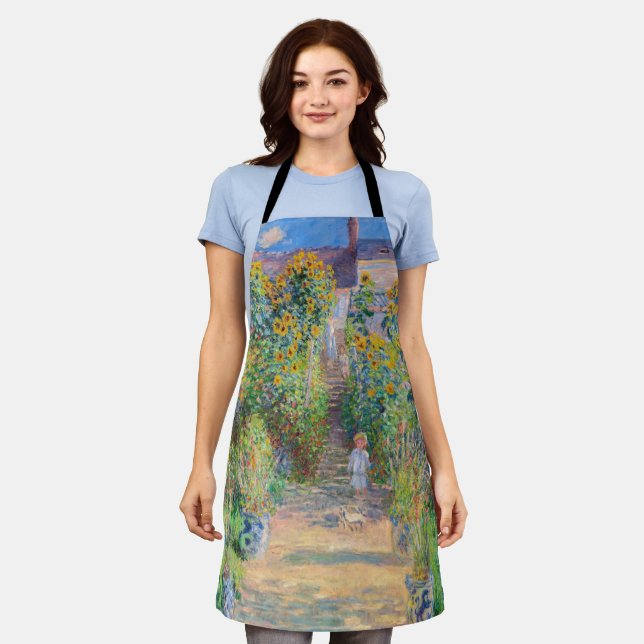 Claude Monet - The Artist's Garden at Vetheuil Apron (Worn)