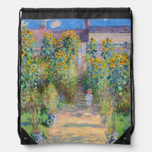 Claude Monet - The Artist's Garden at Vetheuil Drawstring Bag