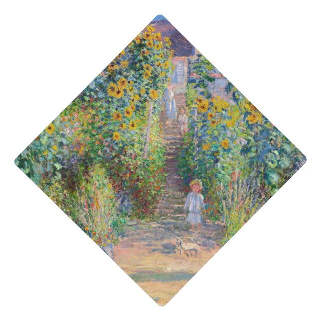 Claude Monet - The Artist's Garden at Vetheuil Graduation Cap Topper (Front)