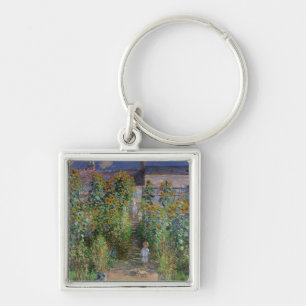 Claude Monet The Artist's Garden at Vetheuil Keychain