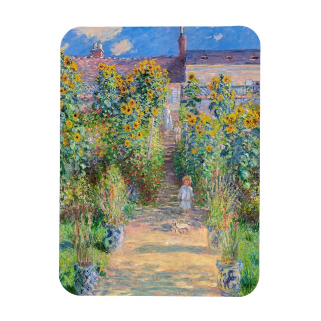 Claude Monet - The Artist's Garden at Vetheuil Magnet (Vertical)
