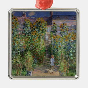 Claude Monet   The Artist's Garden at Vetheuil Metal Ornament