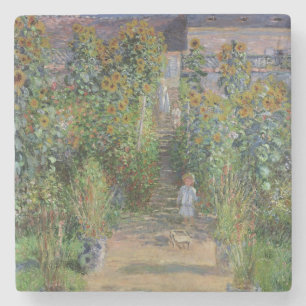 Claude Monet The Artist's Garden at Vetheuil Stone Coaster