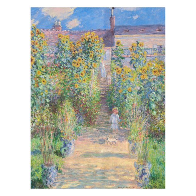 Claude Monet - The Artist's Garden at Vetheuil Tablecloth (Front)