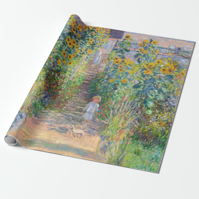 Claude Monet - The Artist's Garden at Vetheuil Wrapping Paper (Unrolled)