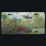 Claude Monet - The Artist's Garden in Argenteuil License Plate<br><div class="desc">The Artist's Garden in Argenteuil / A Corner of the Garden with Dahlias - Claude Monet,  Oil on Canvas,  1873</div>