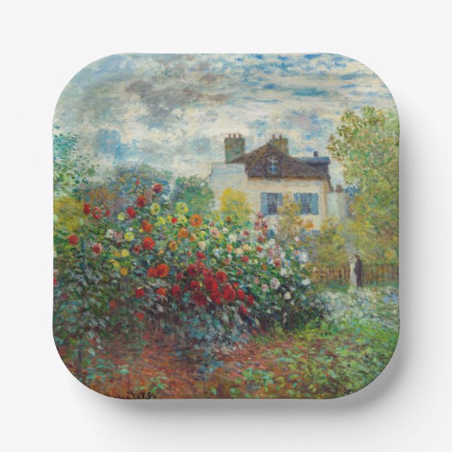 Claude Monet - The Artist's Garden in Argenteuil Paper Plate (Front)