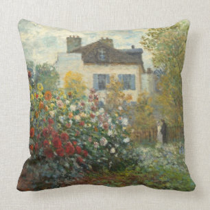 Claude Monet   The Artist's Garden in Argenteuil Throw Pillow