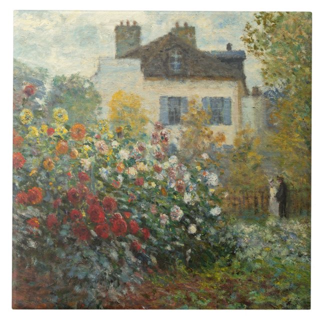 Claude Monet | The Artist's Garden in Argenteuil Tile (Front)